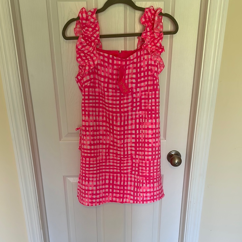 Lilly Pulitzer Pink and White Ruffled Sundress